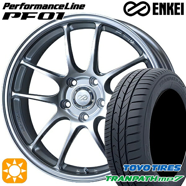 【取付対象】215/60R17 96H トーヨー トランパス mp7 ENKEI エンケイ パフォーマンスライン PF01 スパークルシルバー 17インチ 7.5J 5H114.3 サマータイヤホイールセット