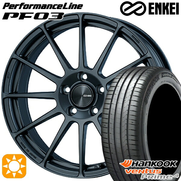 【取付対象】225/65R17 102H ハンコック veNtus PRime4 K135A ENKEI エンケイ パフォーマンスライン PF03 マットダークガンメタリック 17インチ 7.0J 5H114.3 サマータイヤホイールセット