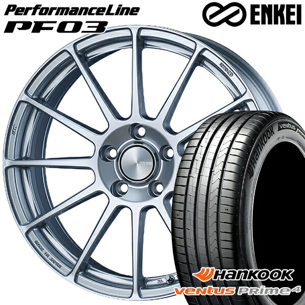 【楽天市場】215/60R17 96V ハンコック veNtus PRime4 K135A ENKEI エンケイ パフォーマンスライン ...