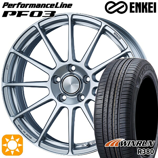 【取付対象】フォレスターSH 215/60R17 96V ウィンラン R380 ENKEI エンケイ パフォーマンスライン PF03 スパークルシルバー 17インチ 7.0J 5H100 サマータイヤホイールセット |エムオートギャラリー
