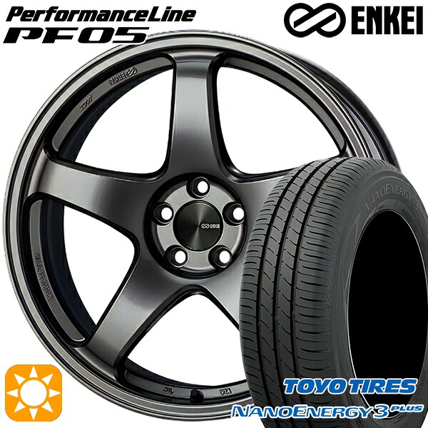 【取付対象】205/60R16 92H トーヨー ナノエナジー3プラス ENKEI エンケイ パフォーマンスライン PF05 ダークシルバー 16インチ 6.5J 4H100 サマータイヤホイールセット