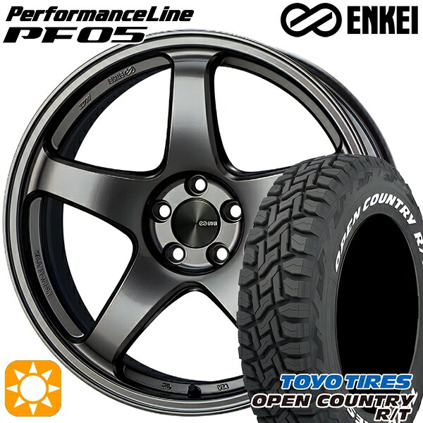 【取付対象】165/60R15 77Q トーヨー オープンカントリー R/T ホワイトレター ENKEI エンケイ パフォーマンスライン PF05 ダークシルバー 15インチ 5.0J 4H100 サマータイヤホイールセット