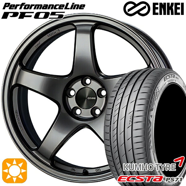 【取付対象】スイフト 215/40R17 87W XL クムホ エクスタ PS71 ENKEI エンケイ パフォーマンスライン PF05 ダークシルバー 17インチ 7.0J 4H100 サマータイヤホイールセット