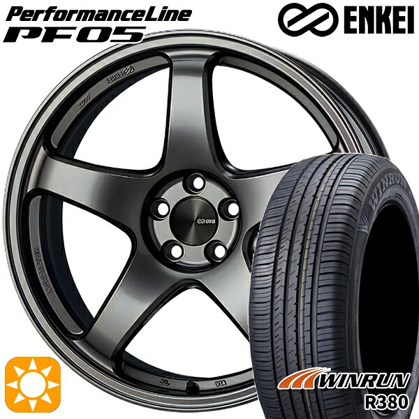 【取付対象】ライズ ロッキー 205/60R16 92H ウィンラン R380 ENKEI エンケイ パフォーマンスライン PF05 ダークシルバー 16インチ 6.5J 4H100 サマータイヤホイールセット |エムオートギャラリー