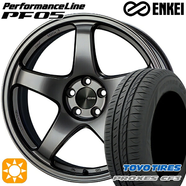 【取付対象】インプレッサXV フォレスターSH 225/55R17 101V XL トーヨー プロクセス CF3 ENKEI エンケイ パフォーマンスライン PF05 ダークシルバー 17インチ 7.5J 5H100 サマータイヤホイールセット ｜エムオートギャラリー