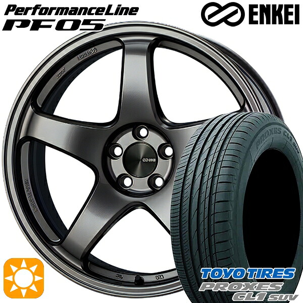 【取付対象】アウディ A6(F2) 225/55R18 98V トーヨー プロクセス CL1 SUV ENKEI エンケイ パフォーマンスライン PF05 ダークシルバー 18インチ 8.0J 5H112 サマータイヤホイールセット