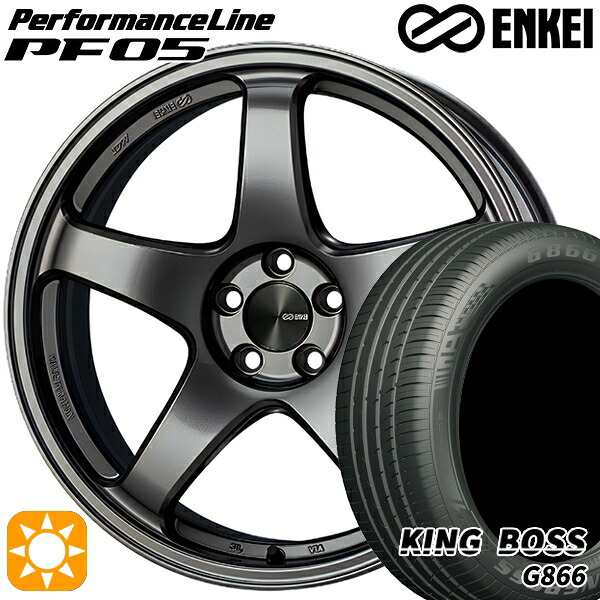 【取付対象】BMW F45/F46 225/45R18 95W XL キングボス G866 ENKEI エンケイ パフォーマンスライン PF05 ダークシルバー 18インチ 8.0J 5H112 サマータイヤホイールセット |エムオートギャラリー