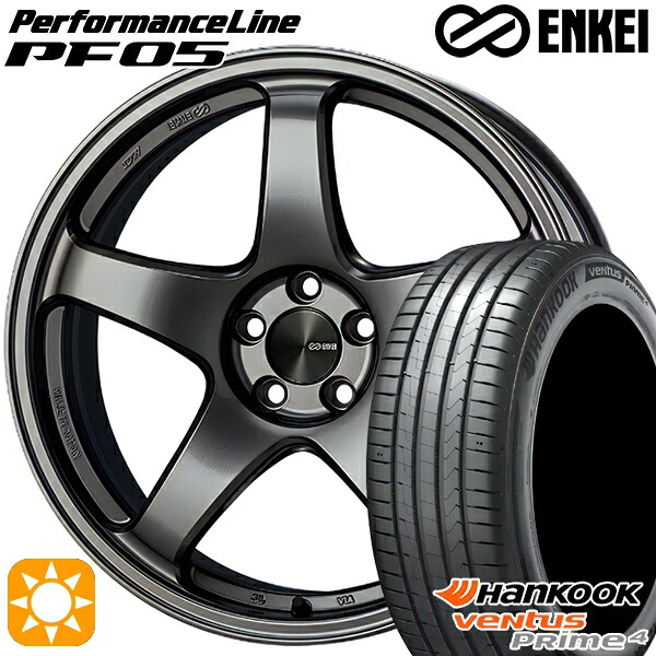 【取付対象】225/65R17 102H ハンコック veNtus PRime4 K135A ENKEI エンケイ パフォーマンスライン PF05 ダークシルバー 17インチ 7.0J 5H114.3 サマータイヤホイールセット