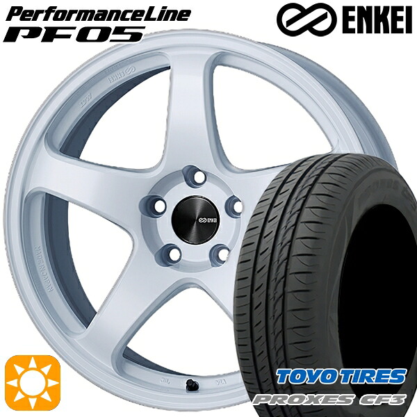 【取付対象】ライズ ロッキー 205/60R16 92H トーヨー プロクセス CF3 ENKEI エンケイ パフォーマンスライン PF05 ホワイト 16インチ 6.5J 4H100 サマータイヤホイールセット |エムオートギャラリー
