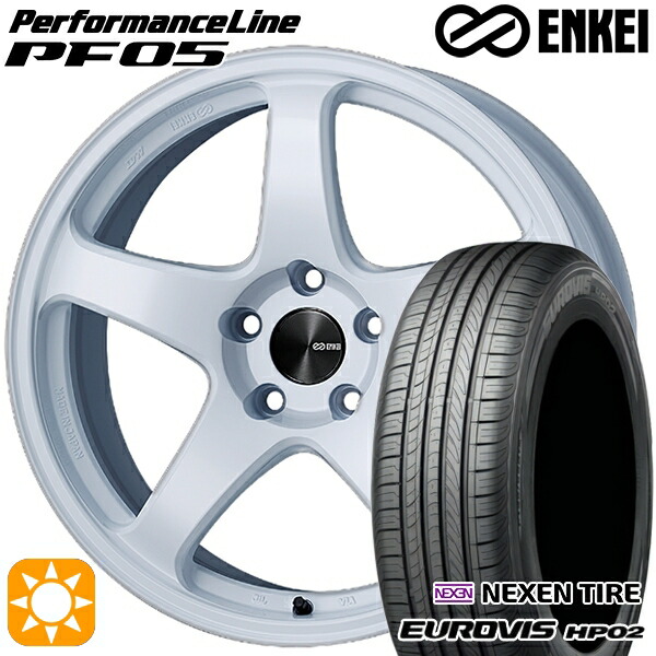 【取付対象】165/60R15 ネクセン ロードストーン ユーロビズ HP02 ENKEI エンケイ パフォーマンスライン PF05 ホワイト 15インチ 5.0J 4H100 サマータイヤホイールセット