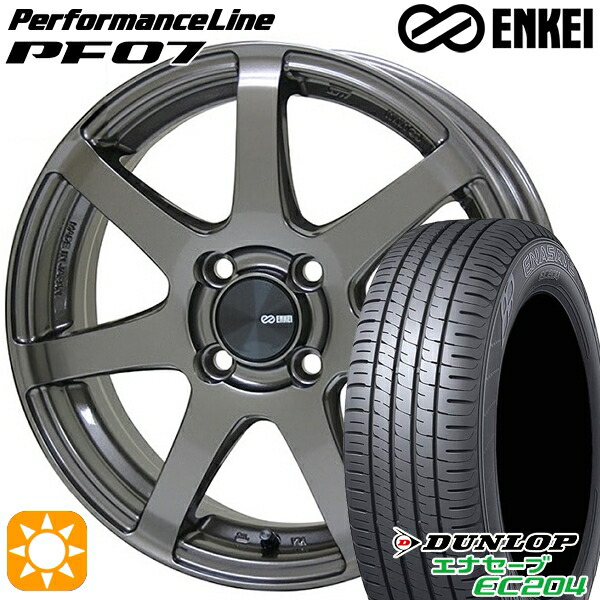 【取付対象】175/65R15 84H ダンロップ エナセーブ EC204 ENKEI エンケイ パフォーマンスライン PF07 ダークシルバー 15インチ 6.0J 4H100 サマータイヤホイールセット |エムオートギャラリー