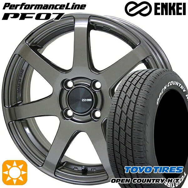 【取付対象】ライズ ロッキー 215/70R16 100H トーヨー オープンカントリー H/T2 WL ENKEI エンケイ パフォーマンスライン PF07 ダークシルバー 16インチ 6.5J 4H100 サマータイヤホイールセット