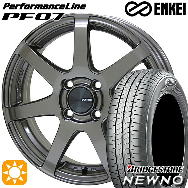 【取付対象】175/65R15 84S ブリヂストン ニューノ ENKEI エンケイ パフォーマンスライン PF07 ダークシルバー 15インチ 6.0J 4H100 サマータイヤホイールセット ｜エムオートギャラリー