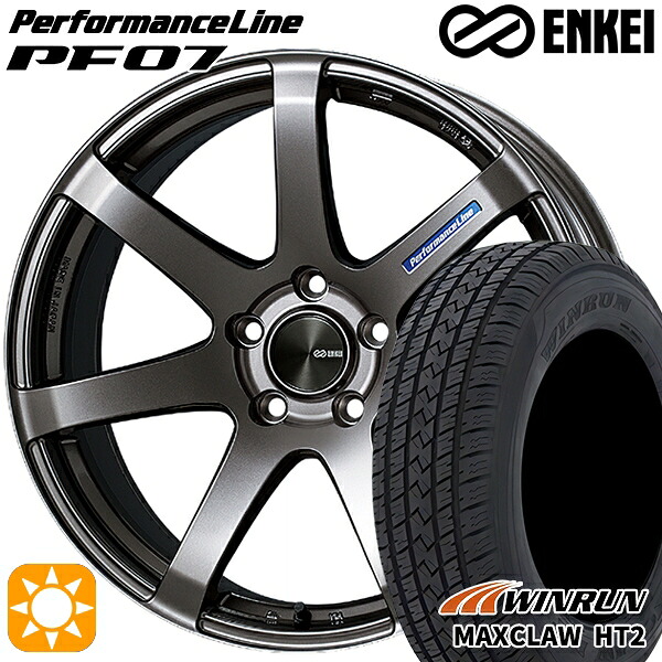 【取付対象】225/65R17 102H ウィンラン マックスクロウ HT2 ENKEI エンケイ パフォーマンスライン PF07 ダークシルバー 17インチ 7.0J 5H114.3 サマータイヤホイールセット ｜エムオートギャラリー