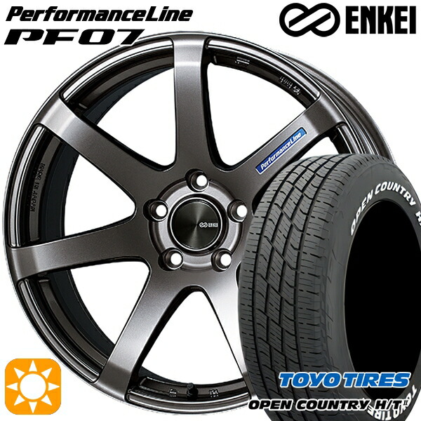 【取付対象】デリカD5 アウトランダー 225/55R18 98H トーヨー オープンカントリー H/T2 WL ENKEI エンケイ パフォーマンスライン PF07 ダークシルバー 18インチ 7.0J 5H114.3 サマータイヤホイールセット 132,850円
