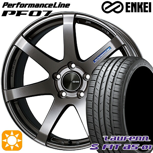 【取付対象】235/50R18 97W ラウフェン S FIT aS-01 LH02 ENKEI エンケイ パフォーマンスライン PF07 ダークシルバー 18インチ 8.0J 5H114.3 サマータイヤホイールセット |エムオートギャラリー