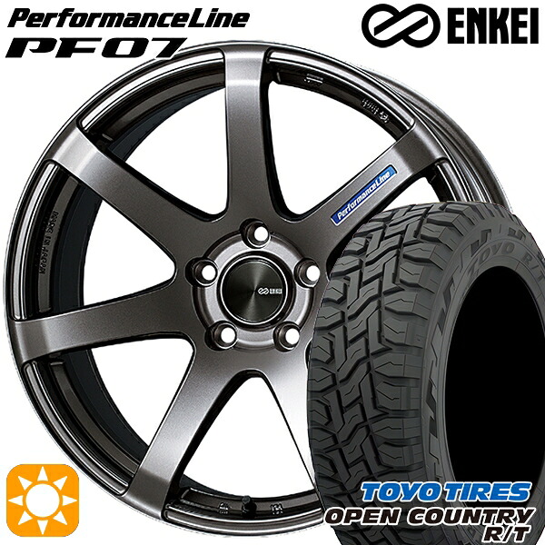 【取付対象】225/60R17 99Q トーヨー オープンカントリー R/T ENKEI エンケイ パフォーマンスライン PF07 ダークシルバー 17インチ 7.0J 5H114.3 サマータイヤホイールセット
