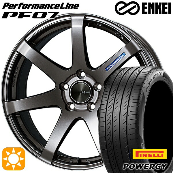 【取付対象】215/50R17 95W XL ピレリ パワジー ENKEI エンケイ パフォーマンスライン PF07 ダークシルバー 17インチ 7.0J 5H100 サマータイヤホイールセット |エムオートギャラリー