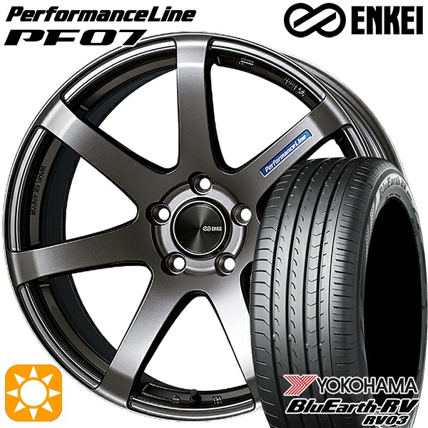 【取付対象】245/45R19 102W XL ヨコハマ ブルーアース RV03 ENKEI エンケイ パフォーマンスライン PF07 ダークシルバー 19インチ 8.5J 5H114.3 サマータイヤホイールセット