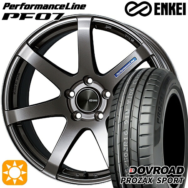 【取付対象】20/30系アルファード ヴェルファイア 235/50R18 101W XL DOVROAD プロザックススポーツ ENKEI エンケイ パフォーマンスライン PF07 ダークシルバー 18インチ 7.0J 5H114.3 サマータイヤホイールセット ｜エムオートギャラリー