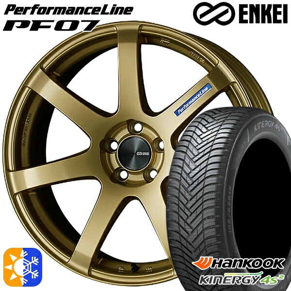 165/60R15 77H ハンコック KInERGy 4s 2 (H750) ENKEI エンケイ パフォーマンスライン PF07 ゴールド 15インチ 5.0J 4H100 オールシーズンタイヤホイールセット