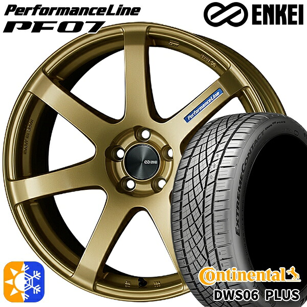 245/45R19 102W XL コンチネンタル DWS06+ SUV ENKEI エンケイ パフォーマンスライン PF07 ゴールド 19インチ 8.0J 5H114.3 オールシーズンタイヤホイールセット ｜エムオートギャラリー