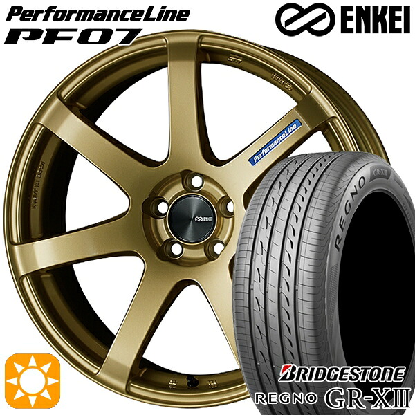 【取付対象】クラウン ヴェゼル 225/40R19 93W XL ブリヂストン レグノ GR-X3 ENKEI エンケイ パフォーマンスライン PF07 ゴールド 19インチ 8.0J 5H114.3 サマータイヤホイールセット ｜エムオートギャラリー