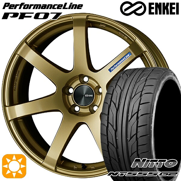 【取付対象】215/40R18 89W XL ニットー NT555 G2 ENKEI エンケイ パフォーマンスライン PF07 ゴールド 18インチ 7.5J 5H100 サマータイヤホイールセット |エムオートギャラリー