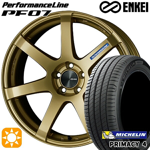 【取付対象】マークX レクサスIS 235/40R19 96W XL VOL ミシュラン プライマシー4 ENKEI エンケイ パフォーマンスライン PF07 ゴールド 19インチ 8.0J 5H114.3 サマータイヤホイールセット
