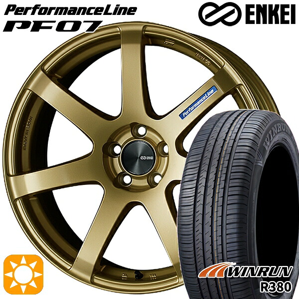 【取付対象】マツダ6 エクストレイル 225/60R18 104V XL ウィンラン R380 ENKEI エンケイ パフォーマンスライン PF07 ゴールド 18インチ 7.5J 5H114.3 サマータイヤホイールセット ｜エムオートギャラリー