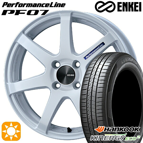 【取付対象】165/50R15 72V ハンコック KlnERGy ECO2 K435 ENKEI エンケイ パフォーマンスライン PF07 パールホワイト 15インチ 5.0J 4H100 サマータイヤホイールセット ｜エムオートギャラリー