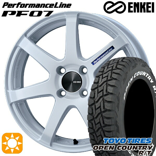 【取付対象】165/60R15 77Q トーヨー オープンカントリー R/T ホワイトレター ENKEI エンケイ パフォーマンスライン PF07 パールホワイト 15インチ 5.0J 4H100 サマータイヤホイールセット