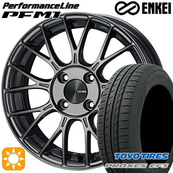 【取付対象】ライズ ロッキー 205/60R16 92H トーヨー プロクセス CF3 ENKEI エンケイ パフォーマンスライン PFM1 ダークシルバー 16インチ 6.5J 4H100 サマータイヤホイールセット