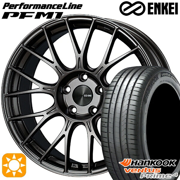 【取付対象】215/50R17 95W XL ハンコック veNtus PRime4 K135 ENKEI エンケイ パフォーマンスライン PFM1 ダークシルバー 17インチ 7.5J 5H100 サマータイヤホイールセット ｜エムオートギャラリー