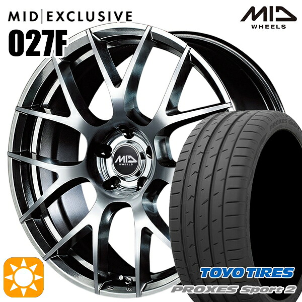 【取付対象】アクセラ アテンザ 215/45R18 93Y XL トーヨー プロクセススポーツ2 MID RMP 027F ハイパーメタルコート/ミラーカット 18インチ 7.0J 5H114.3 サマータイヤホイールセット