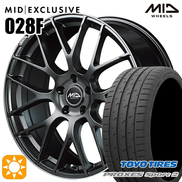 【取付対象】225/40R18 92Y XL トーヨー プロクセススポーツ2 MID RMP 028F セミグロスGM/リムDCロゴMC 18インチ 7.0J 5H114.3 サマータイヤホイールセット