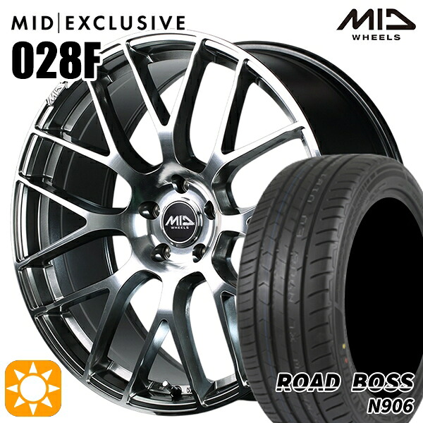 【取付対象】245/35R20 95W XL ロードボス N906 MID RMP 028F ハイパーメタルコート/ミラーカット 20インチ 8.5J 5H114.3 サマータイヤホイールセット