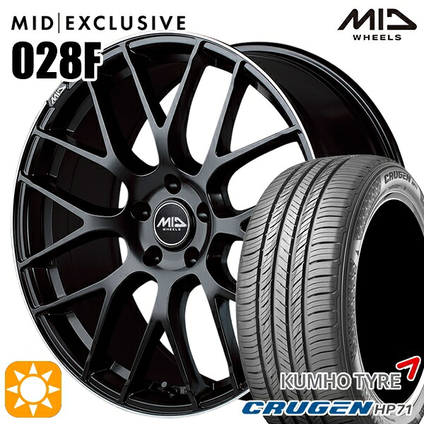 【取付対象】235/60R18 107V XL クムホ クルーゼン HP71 MID RMP 028F セミグロスBK/リムエッジDCロゴMC 18インチ 7.0J 5H114.3 サマータイヤホイールセット