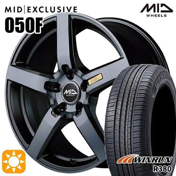 【取付対象】マツダ6 エクストレイル 225/60R18 104V XL ウィンラン R380 MID RMP 050F ガンメタDC/マットスモーククリア 18インチ 7.0J 5H114.3 サマータイヤホイールセット