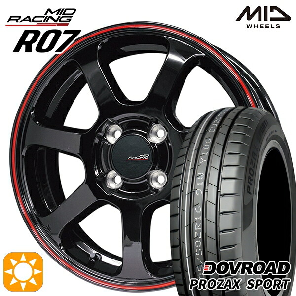 【取付対象】マツダ2 ノート 205/45R17 88W XL DOVROAD プロザックススポーツ MID RMPレーシング R07 ブラック/リムレッドライン 17インチ 7.0J 4H100 サマータイヤホイールセット ｜エムオートギャラリー