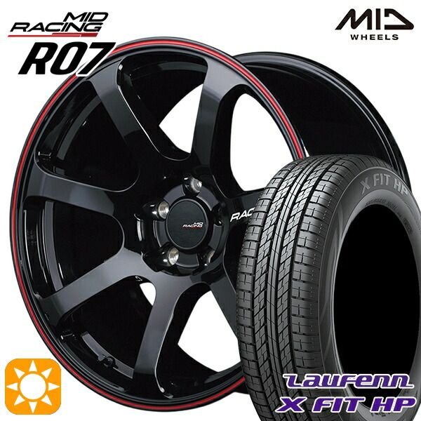 【取付対象】C-HR カローラクロス 215/60R17 96H ラウフェン X FIT HP LA41 MID RMPレーシング R07 ブラック/リムレッドライン 17インチ 7.0J 5H114.3 サマータイヤホイールセット