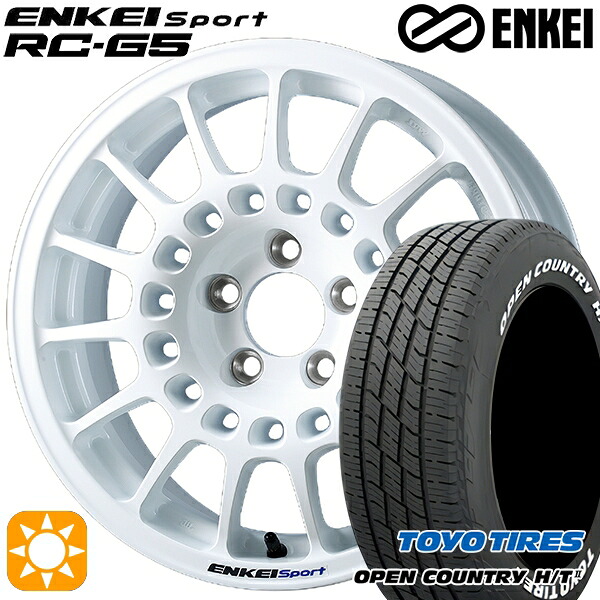 【取付対象】フィット アクア 185/60R15 84H トーヨー オープンカントリー H/T2 WL ENKEI エンケイ エンケイ スポーツ RC-G5 ホワイト 15インチ 6.5J 4H100 サマータイヤホイールセット
