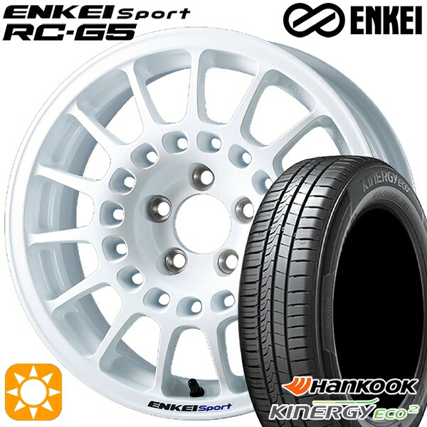 【取付対象】175/65R15 84H ハンコック KlnERGy ECO2 K435 ENKEI エンケイ エンケイ スポーツ RC-G5 ホワイト 15インチ 6.5J 4H100 サマータイヤホイールセット