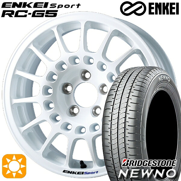 【取付対象】175/65R15 84S ブリヂストン ニューノ ENKEI エンケイ エンケイ スポーツ RC-G5 ホワイト 15インチ 6.5J 4H100 サマータイヤホイールセット