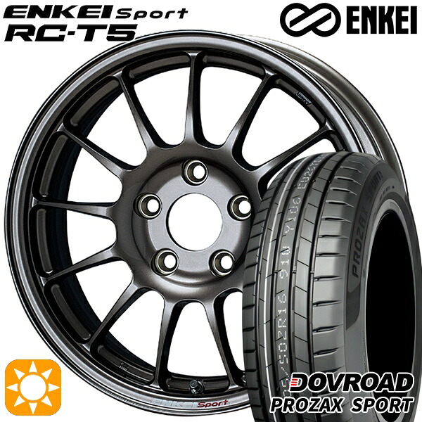 【取付対象】マツダ2 ノート 205/45R17 88W XL DOVROAD プロザックススポーツ ENKEI エンケイスポーツ RC-T5 ダークシルバー 17インチ 7.0J 4H100 サマータイヤホイールセット