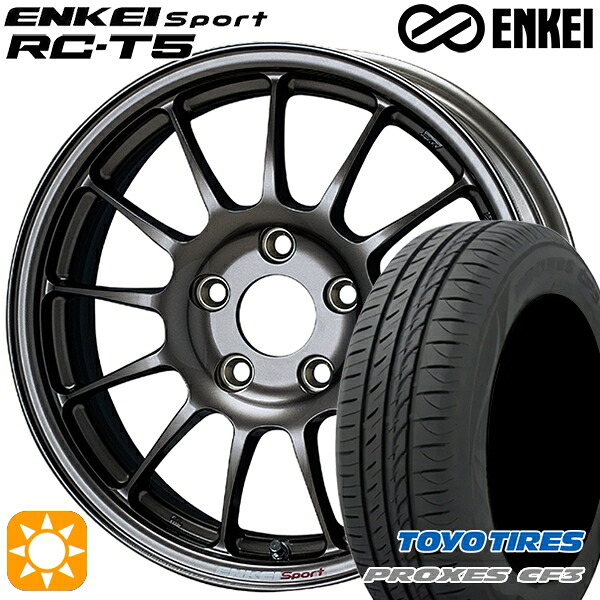 【取付対象】リーフ アクセラ 205/55R16 94V XL トーヨー プロクセス CF3 ENKEI エンケイスポーツ RC-T5 ダークシルバー 16インチ 6.5J 5H114.3 サマータイヤホイールセット