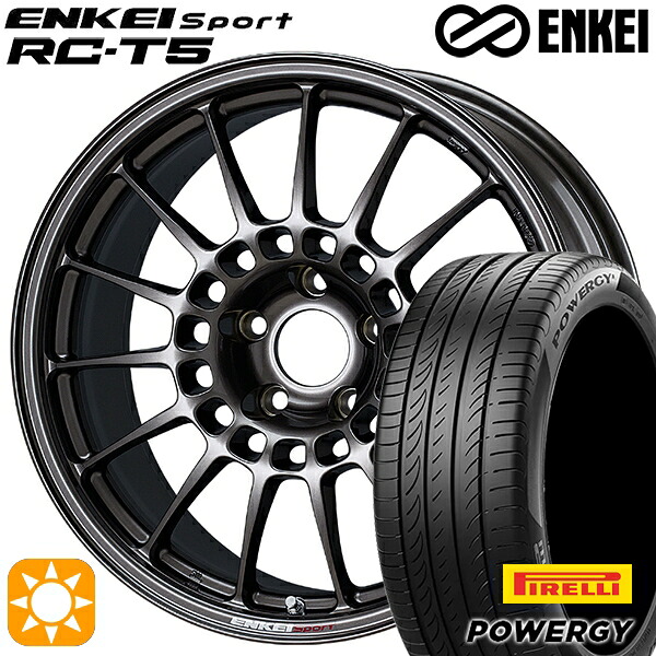 【取付対象】205/50R17 93W XL ピレリ パワジー ENKEI エンケイスポーツ RC-T5 ダークシルバー 17インチ 7.0J 5H114.3 サマータイヤホイールセット