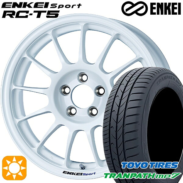 【取付対象】215/60R16 95H トーヨー トランパス mp7 ENKEI エンケイスポーツ RC-T5 ホワイト 16インチ 6.5J 5H114.3 サマータイヤホイールセット