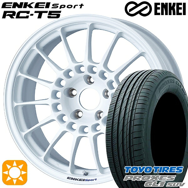 【取付対象】レクサスNX 235/55R18 100V トーヨー プロクセス CL1 SUV ENKEI エンケイスポーツ RC-T5 ホワイト 18インチ 8.0J 5H114.3 サマータイヤホイールセット