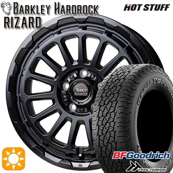 【取付対象】225/65R17 102T ORWL BFグッドリッチ トレールテレーン HotStuff バークレイ ハードロック リザード セミグロスブラック 17インチ 7.0J 5H114.3 サマータイヤホイールセット